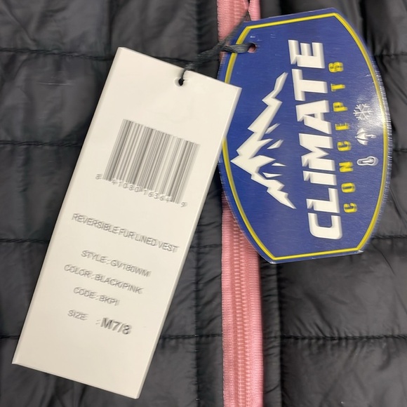 Girls black vest pink fur line size M 7/8 NWT. 2 available - Picture 2 of 4